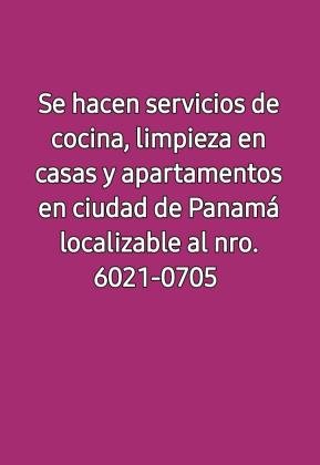 Servicios de Cocina y limpieza