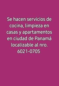 Servicios de Cocina y limpieza