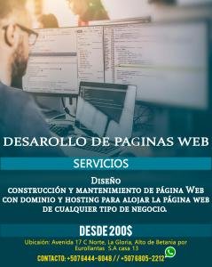 Diseño, construcción y mantenimiento de página web
