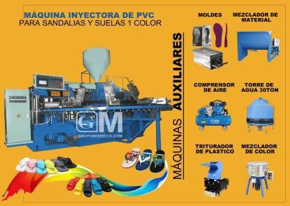 Máquina para fabricar sandalias, chancletas y suelas